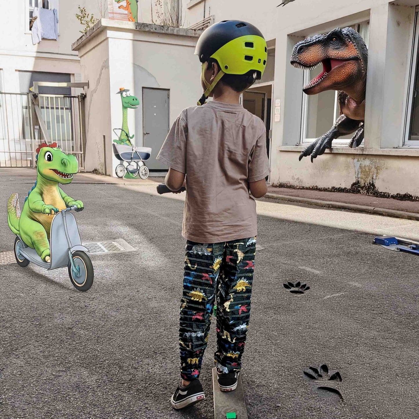 ミニヒューマン プリント ボトムス Print 19_ダイナソー